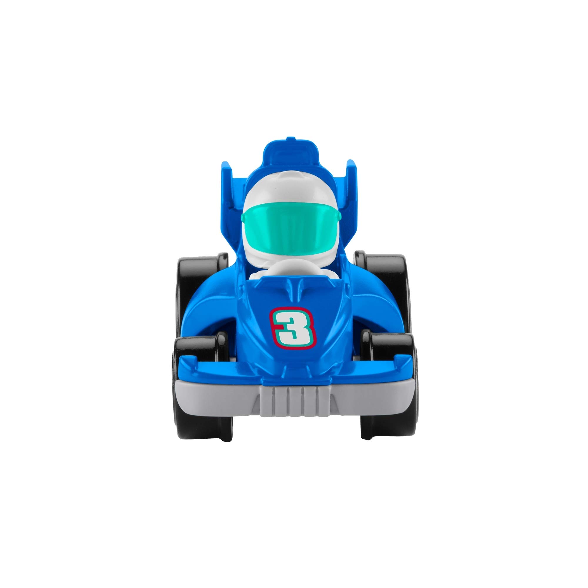 Fisher-Price Little People Wheelies Race Car - GMJ21 ~ Blue #3 Grand Prix Racer