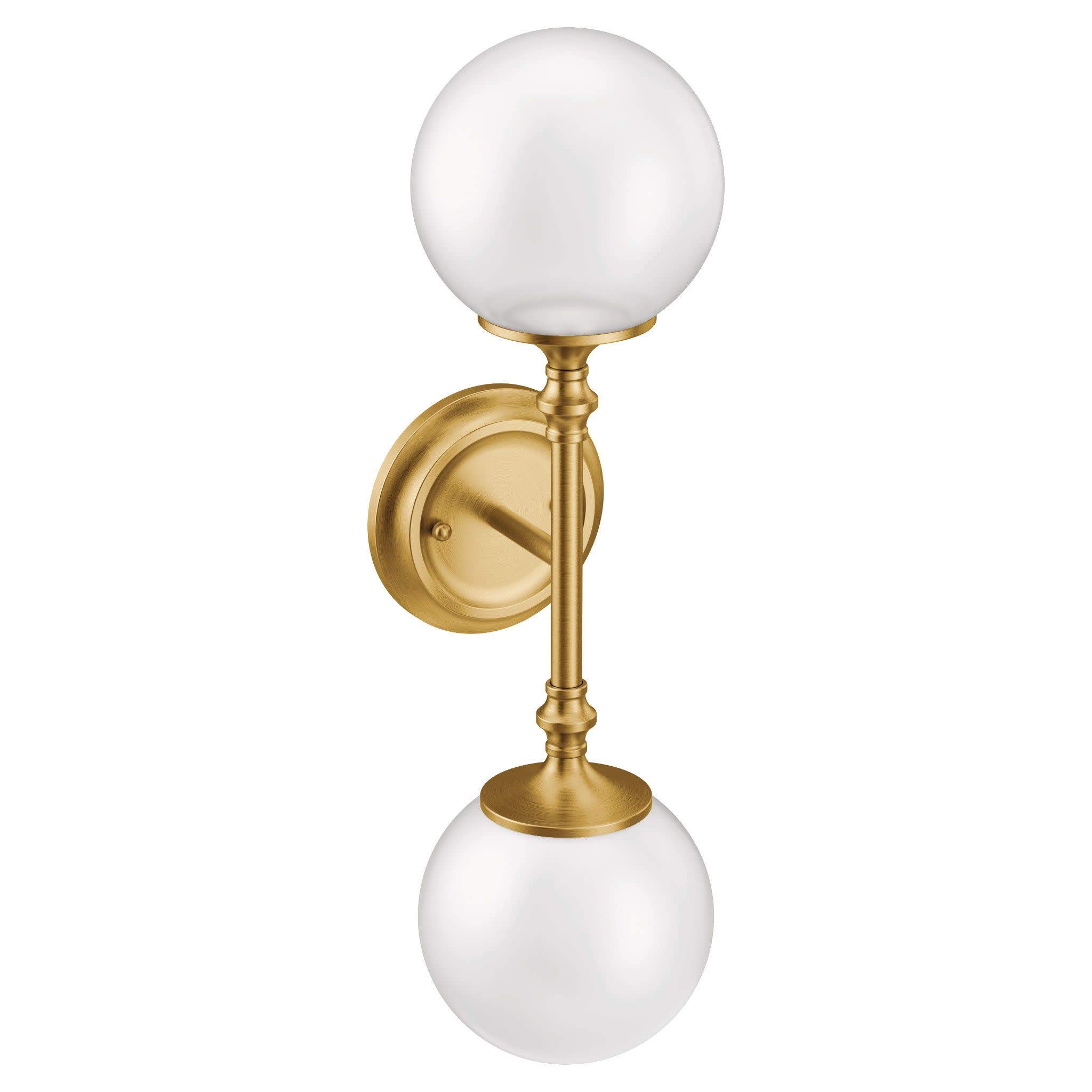 Moen YB0562BG Colinet 2-Light Dual-Mount Bath Bathroom Vanity Fixture with Frosted Glass, Brushed Gold