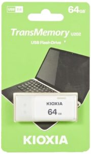kioxia u202 transmemory 64gb usb2.0 flash drive portable data disk usb stick white lu202w064gg4