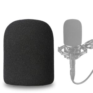 sunmon at2035 windscreen cover - perfect mic pop filter foam cover for audio technica at2035 microphone into clean sounding