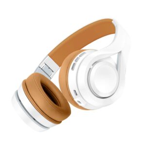 Bluetooth Headphones Over Ear Wireless Bluetooth Headphones Stereo Foldable Headphones with Mic 16H Play Time Deep Bass Earphones for PC/Cell Phones/TV,Gold