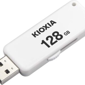 Kioxia U203 Slide TransMemory 128GB USB2.0 Flash Drive Portable Data Disk USB Stick White LU203W128GG4