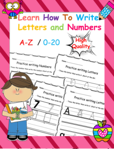 learn how to write letters and numbers : capital and lowercase letters a-z / numbers 0-20