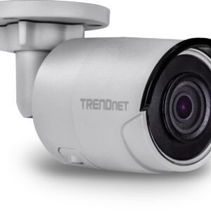 TRENDnet Indoor-Outdoor 4MP H.265 120dB WDR PoE Bullet Network Camera, IP67 Weather Rated Housing, Smart Covert IR Night Vision Up To 30m (98 ft), MicroSD Card Slot (Up to 128GB), White, TV-IP1314PI