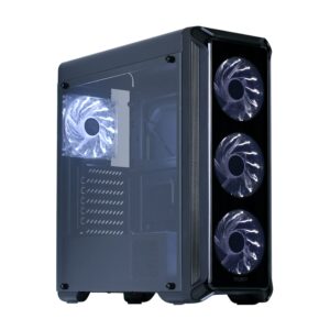 zalman i3 edge atx mid tower computer case gaming pc case, includes 4x 120mm white led fans, acrylic side window, high airflow mesh panel, usb 3.0,black