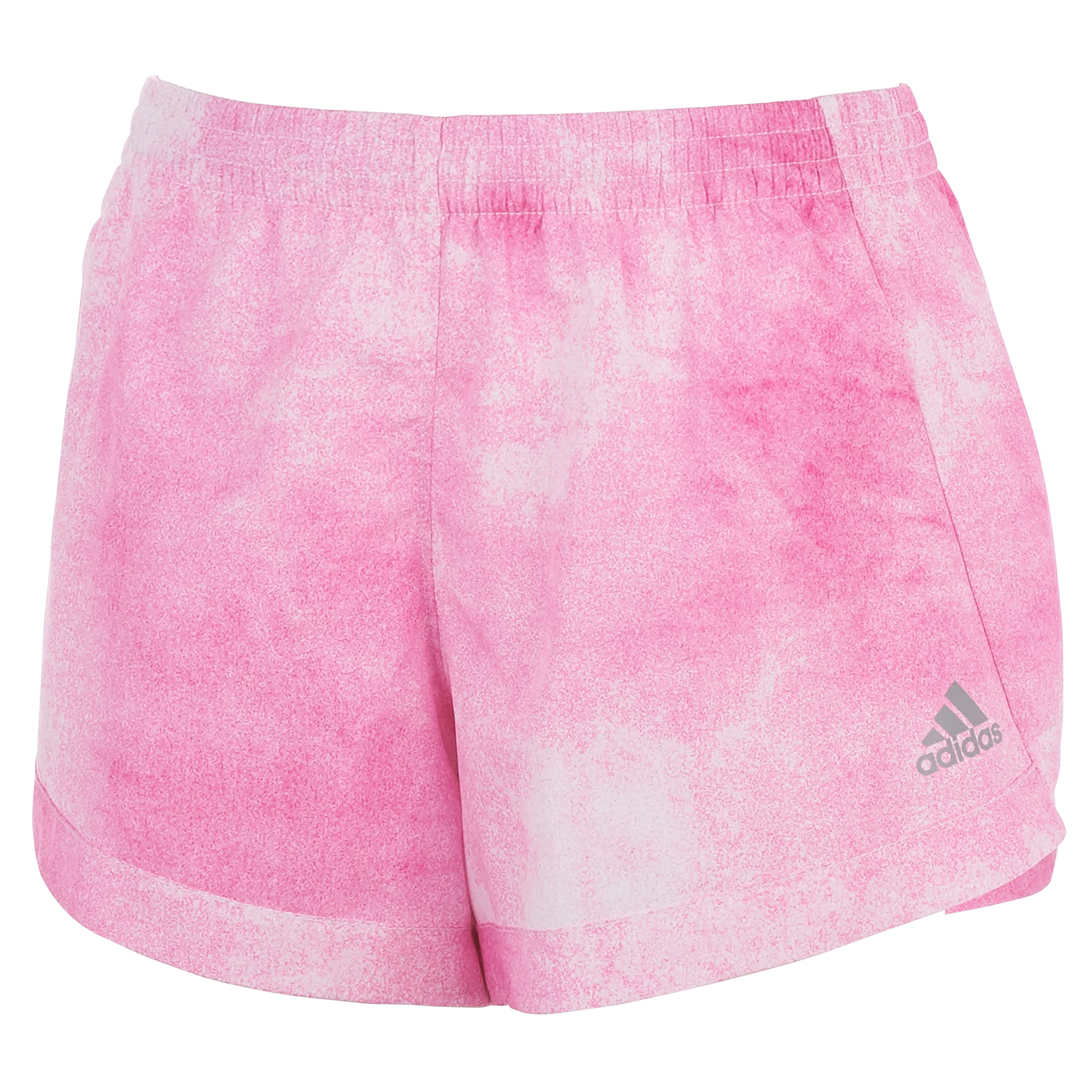 adidas Girls' Printed Woven Shorts, Screaming Pink, Medium