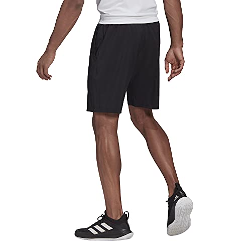 adidas Men's Club Stretch-Woven Tennis Shorts, Black/White, Medium