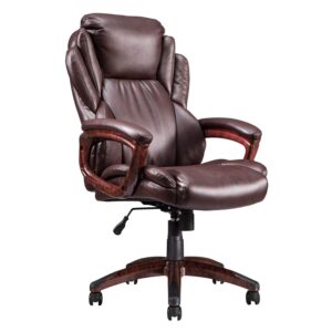xizzi office chair,computer chair, adjustable swivel desk chair,high back office chair with wheels and arms (brown)