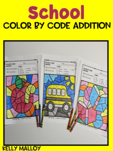 school addition color by number