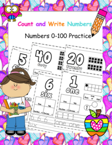 count and write numbers 0-100 practice