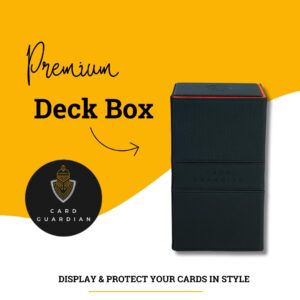 Card Guardian - Premium Double Deck Box (Black) for 200+ cards Trading Card Games TCG Perfect for Magic the gathering (MTG), Commander Deck, Yugioh Deck Box, Sports Card Storage Boxes