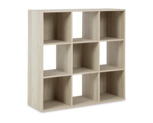 signature design by ashley socalle modern 9 cube storage organizer or bookcase, beige