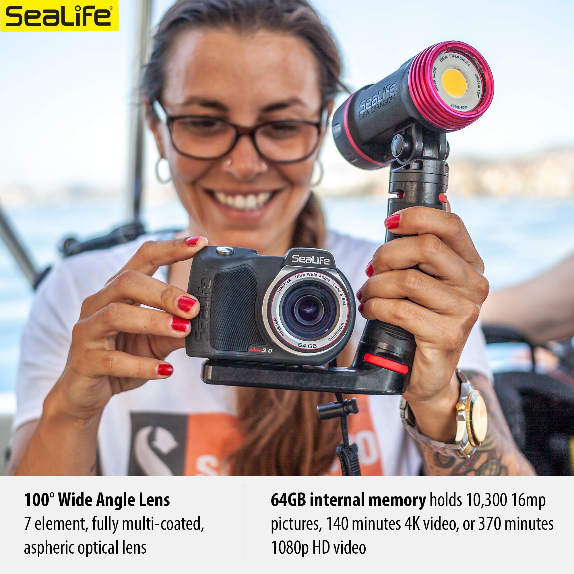 SeaLife Micro 3.0 Pro 3000 Underwater Camera & Light Set for Photography and Video, Easy Set-up, Wireless Transfer, Includes Sea Dragon Travel case