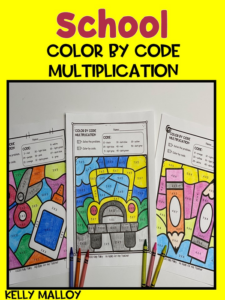 school multiplication color by number