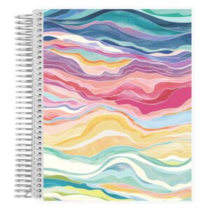 erin condren 7" x 9" spiral bound productivity notebook - layers colorful, 160 lined page & to do list organizer notebook, 80lb thick mohawk paper, stickers included