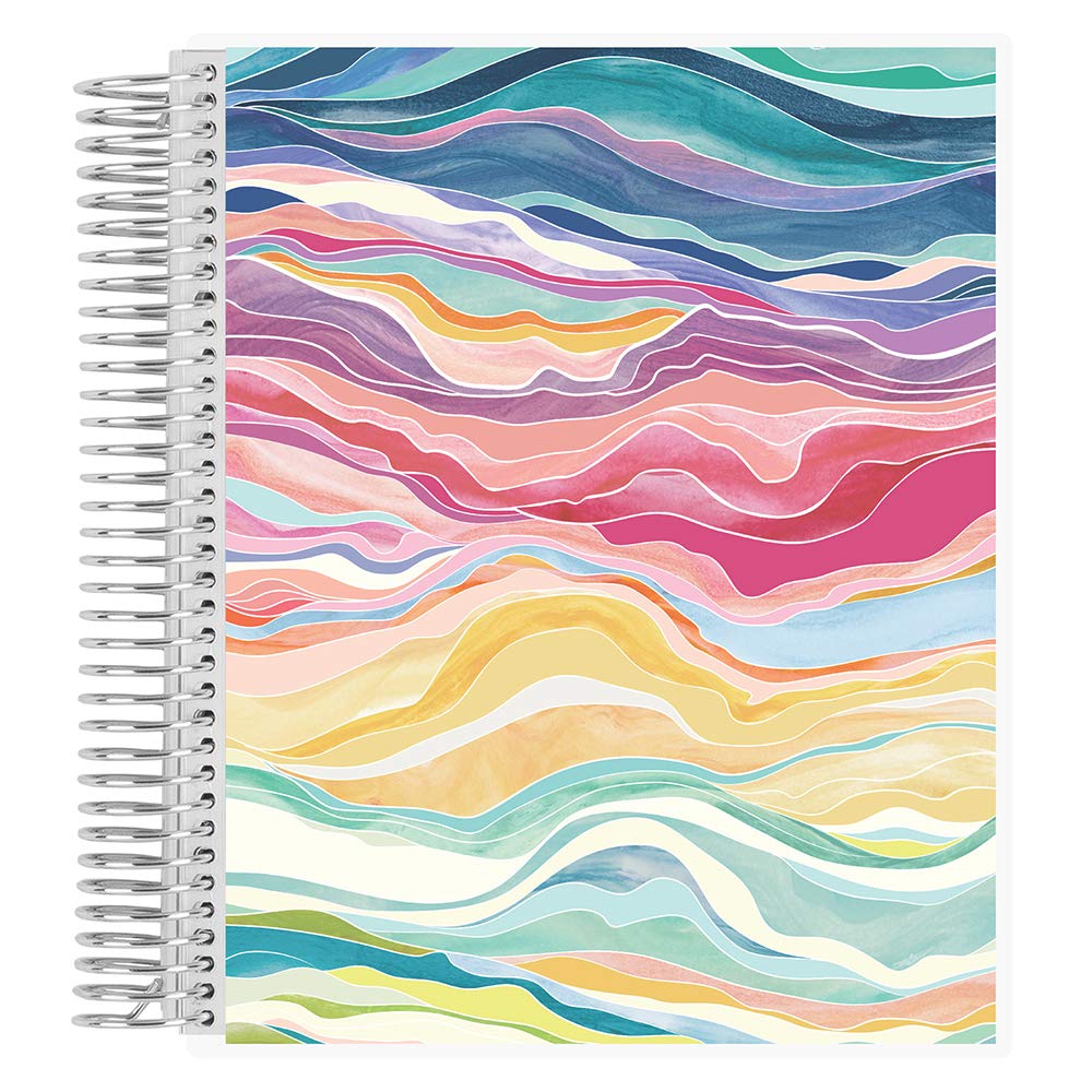 Erin Condren 7" X 9" Spiral Bound Productivity Notebook - Layers Colorful, 160 Lined Page & To Do List Organizer Notebook, 80Lb Thick Mohawk Paper, Stickers Included