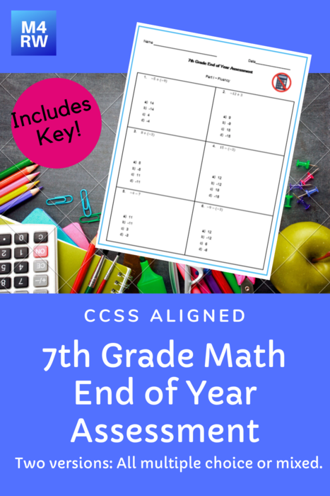 7th Grade Math Assessment - Final Exam