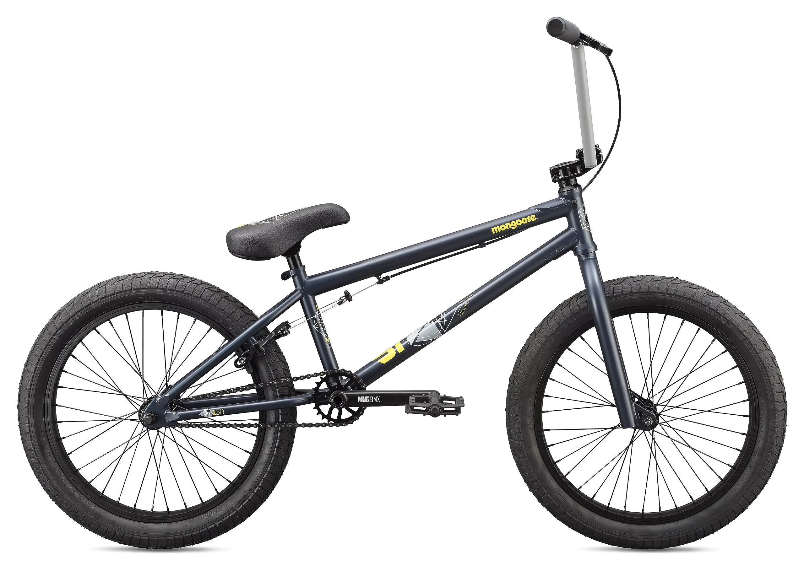 Mongoose Legion L80 Freestyle BMX Bike for Advanced-Level Riders, Adult Men Women, 4130 Chromoly Frame, and 20-Inch Wheels, Dark Blue