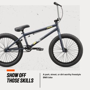 Mongoose Legion L80 Freestyle BMX Bike for Advanced-Level Riders, Adult Men Women, 4130 Chromoly Frame, and 20-Inch Wheels, Dark Blue