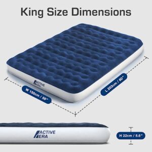 Active Era Luxury Camping Air Mattress with Built in Pump - Queen, USB Rechargeable Pump, Travel Bag for Tent Camping