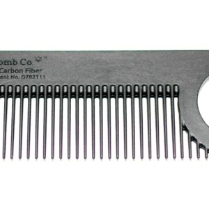 Chicago Comb Model 2 Carbon Fiber, Made in USA, Anti-static, 4 inches (10 cm) long, Fine-tooth, Pocket & Travel comb, for Thinner Hair, Beard & Mustache comb