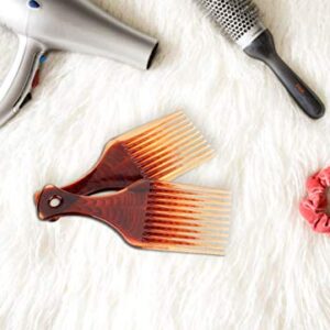 Beomeen Hair Pick Comb for Curly Hair, 2 Pack Smooth Afro Comb Lift Detangle Hair Comb Hair Picks for Men No Frizz Wide Tooth Comb Hair Styling Tool