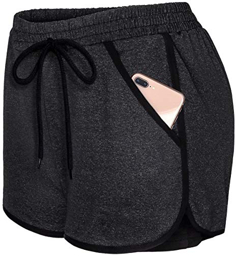 BLEVONH Womens Shorts for Summer Clothes Athletic Womens Running Shorts for Women Workout Gym Yoga Active Wear Black Drawstring S