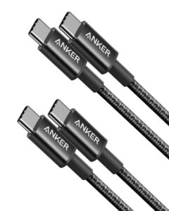 anker charger cable, new nylon usb c to usb c cable (3.3ft, 2pack)type c 60w(3a) for iphone 15 / 15pro/ 15plus/ 15promax, ipad mini 6/ pro 2021, ipad air 4, macbook pro 2020, samsung galaxy s23,switch
