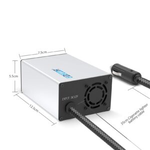 Car Power Inverter 300W 12V DC to AC 110V 120V Car Power Adapter Cigarette Lighter Adapter 2 AC Outlets 2 USB for Laptop