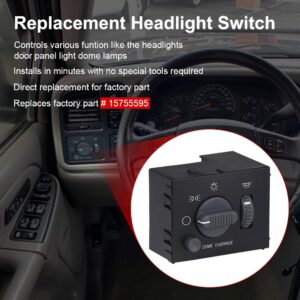 WMPHE Compatible with Headlight Switch Chevy Silverado Suburban 1999-2002 GMC Sierra 2000-2002 Tahoe Avalanche Yukon XL Headlamp Dimmer Switch Replace OE # 15755595 D1534G DS-968