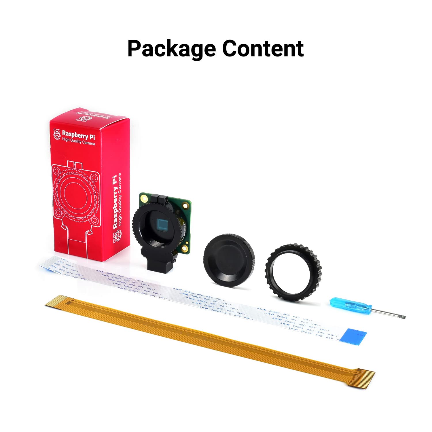 waveshare Accessory Compatible with Raspberry Pi HQ Camera 12.3MP IMX477 Sensor High Sensitivity Supports C- and CS-Mount Lenses Comes with a RPi Zero V1.3 Camera Cable 15cm