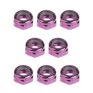 Inzopo 8pcs Skateboard Truck Wheel Axle Screw Nuts Longboard Hardware Accessories for Men Women Outdoor Skateboarding Purple