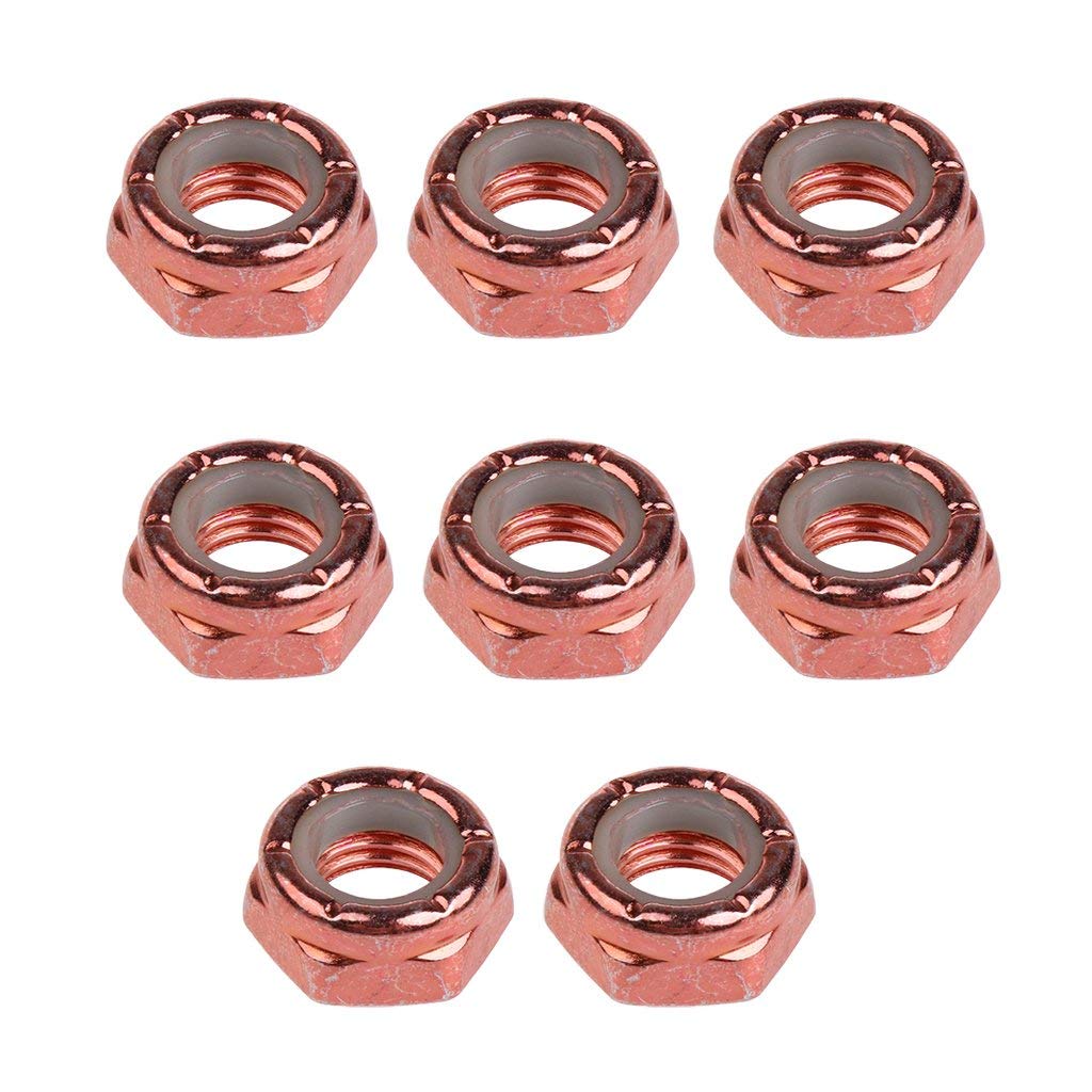 Inzopo 8pcs Skateboard Truck Wheel Axle Screw Nuts Longboard Hardware Accessories for Men Women Outdoor Skateboarding Chocolate