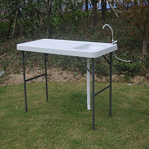 AOSGYA Portable Folding Table Fish Fillet Hunting Cleaning Cutting Camping Picnic Outdoor Gardening Table with Sink Faucet