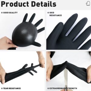 ThxToms Chemical-Resistant Reusable Latex Gloves, 5 Pairs Professional Hair Coloring Rubber Gloves for Painting, Cleaning, Hair Dyeing, Black, Small