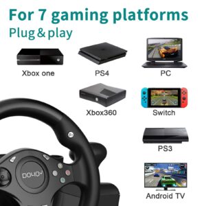 DOYO Gaming Racing Wheel Xbox One Steering Wheels Driving Sim Car Simulator Volante PC Pedals and Paddle Shifters for PC, Xbox Series X S, Xbox360, PS4, PS3, Switch, Android TV