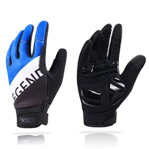 aegend adjustable lightweight cycling gloves - touch screen, anti-slip full finger mountain bike gloves - breathable sports gloves for biking, workout - unisex motorcycle gloves