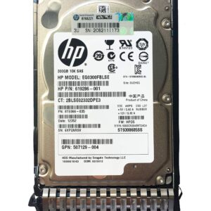 HPE 300GB EG0300FBLSE 619286-001 9TE066-035 ST9300605SS 10K SAS 6Gbps 2.5" SFF with HPE Tray