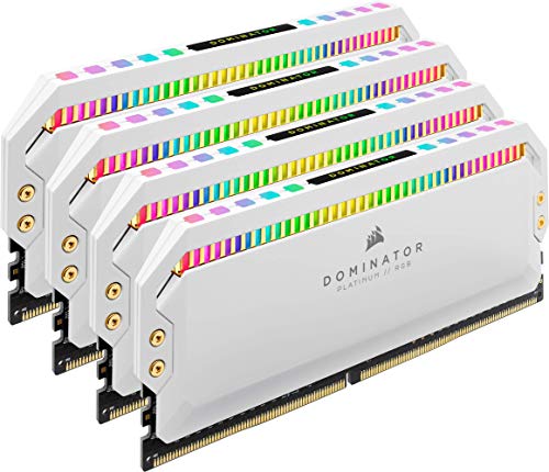 Corsair Dominator Platinum RGB 32GB (4x8GB) DDR4 3200 (PC4-25600) C16 1.35V Desktop Memory - White