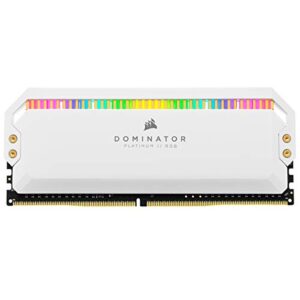 Corsair Dominator Platinum RGB 32GB (4x8GB) DDR4 3200 (PC4-25600) C16 1.35V Desktop Memory - White