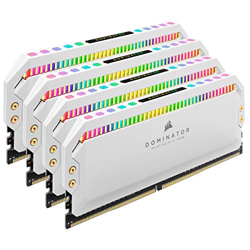 Corsair Dominator Platinum RGB 32GB (4x8GB) DDR4 3200 (PC4-25600) C16 1.35V Desktop Memory - White