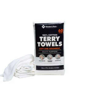 member's mark terry towel soft for multi purpose (14 in x 17 in )pack of 60, 60count