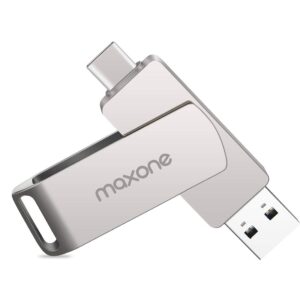 maxone 128gb flash drive usb type c both 3.1 tech - 2 in 1 dual drive memory stick high speed otg for android smartphone computer, mac book, chromebook