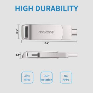 Maxone 128GB Flash Drive USB Type C Both 3.1 Tech - 2 in 1 Dual Drive Memory Stick High Speed OTG for Android Smartphone Computer, Mac Book, Chromebook