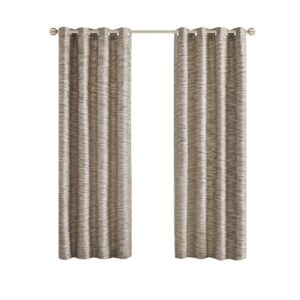 madison park cameron yarn dyed texture curtain, grommet top window drapes for living room, bedroom and appartment, 50 in x 84 in, mocha