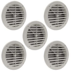 recpro rv ac vent 5" side vent | optional charcoal filter | white | camper ac vent (5 pack, with charcoal filter)