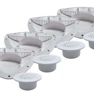 Class A Customs | RV ATV Cycle Truck Cargo Work Trailer Side Air Vents | Four Pack | White | High Tech/Arrow Design