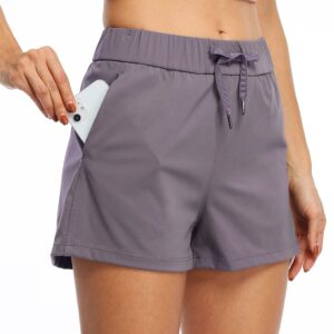 willit women's shorts hiking athletic shorts yoga lounge active workout running shorts comfy casual with pockets grayish purple xs