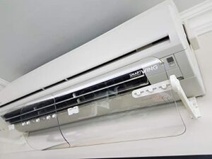 flow deflector for air conditioner, split unit baffle shield, adjustable wing for ac wall unit