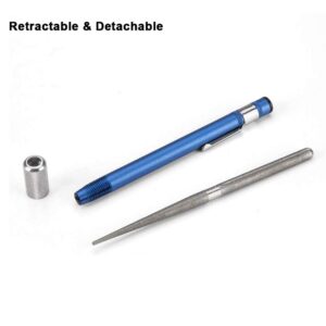 Retractable Knife Sharpener 1PC, Bi fujian Portable Diamond Grit Steel Knife Sharpening Stone Rod Pen Shape Knife Blade Sharpener Stick for Kitchen Knife and Outdoor Fish Hook (Silver)